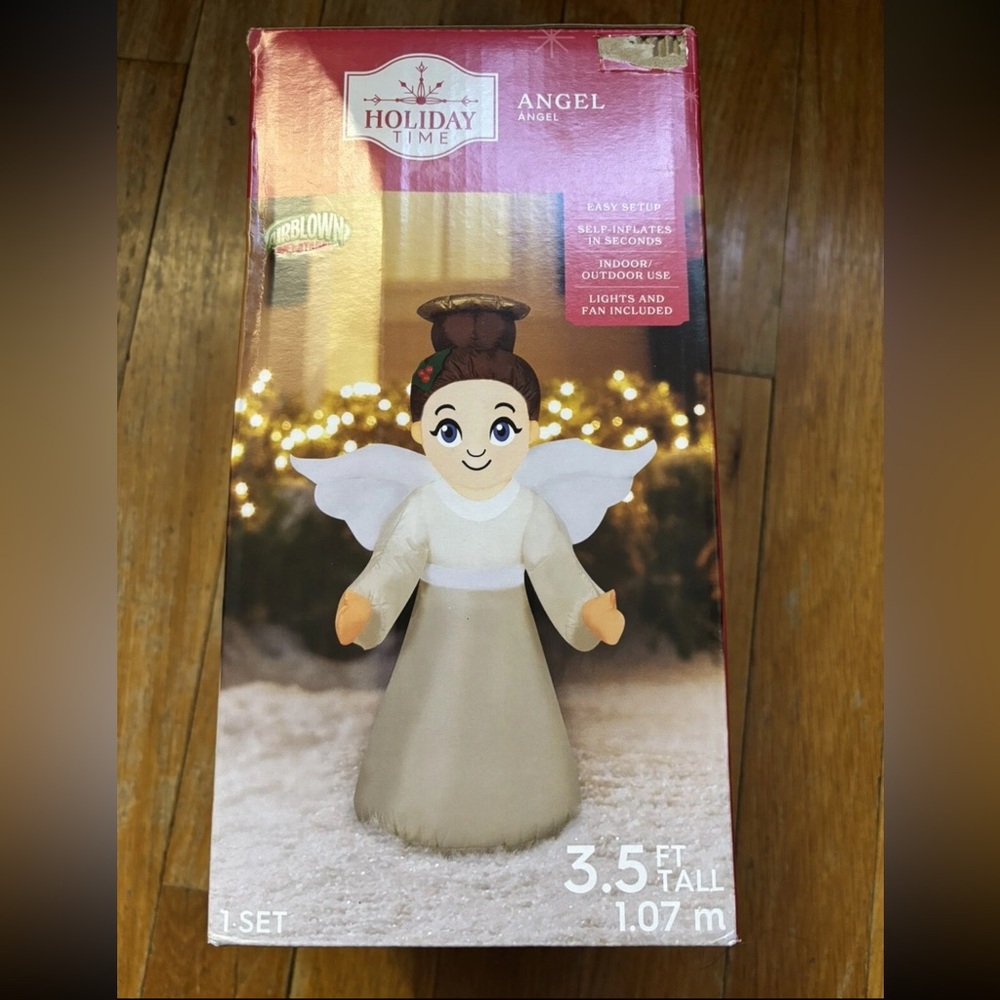 Holiday Time Airblown Inflatable Christmas Angel Halo Light Up 3.5 Feet Tall